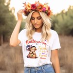 Personalized Cute Highland Cow Design Kids Adult T-Shirt with Name Halloween Birthday Gift for Family Friend