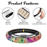 Personlig portrett av hund og katt med slipsfarget rattbeskyttende deksel Biltilbehør Gave til sjåføren som elsker kjæledyr