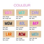 Sac Fourre-tout Grande Capacité Personnalisé avec Monogramme Cadeau Mariage Anniversaire Plage Vacances pour Elle