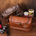 Trousse de Toilette Portable Personnalisée avec Nom à Motif de Football Américain Essentiel de Voyage en Cuir Cadeau Anniversaire Noël pour Homme