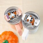 Personifierad söt spöke pumpa design tumbler namnbricka platta akryl lock topplock tillbehör för Stanley Party Favor Halloween present till barn