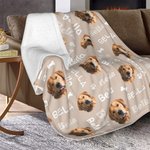 Coperta personalizzata per cani e gatti con foto, avatar, zampa, osso, con nome, multicolore, regalo di compleanno per gli amanti degli animali.