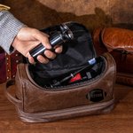 Trousse de Toilette Portable Personnalisée avec Nom à Motif de Football Américain Essentiel de Voyage en Cuir Cadeau Anniversaire Noël pour Homme