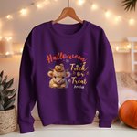 Personalizada Calabaza Highland Vaca Truco o Trato Niño Adulto Sudadera con nombre a juego Mamá y yo traje de Halloween Regalo para la familia