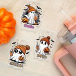 Personifierad söt spöke pumpa design tumbler namnbricka platta akryl lock topplock tillbehör för Stanley Party Favor Halloween present till barn