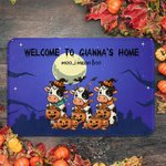 Personalized Moo I Mean Boo Chukle I Mean Trick or Treat Non-Slip Doormat with Text Funny Cow Chicken Home Decor Halloween Gift for Family