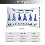 Personalizado lindo Hanukkah Gnome Familia Arrojar Funda de almohada con 1-8 nombres Feliz Hanukkah Regalo para la familia judía