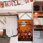 Personlig Moo I Mean Boo Chukle I Mean Trick or Treat Trädgårdsflagga Rolig ko kyckling Yard Veranda Festival Dekor Halloween Present till familjen