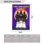 Drapeau de Jardin Personnalisé avec Titre 1-6 Fantômes de Chien et Noms Décoration Mignonne de Jardin Cadeau Fête Halloween pour Famille