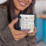 Mug 330ml Personnalisé avec 1-19 Noms Style Nuage de Mots Cadeau Halloween Anniversaire pour Famille Amis