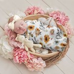 Henkilökohtainen auringonkukka vauva tyttö poika pehmeä Swaddle peitto nimi Nursery huoneen sisustus syntymäpäivä Baby Shower lahja vastasyntyneille