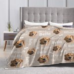 Coperta personalizzata per cani e gatti con foto, avatar, zampa, osso, con nome, multicolore, regalo di compleanno per gli amanti degli animali.