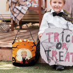 Personalized Vampire Witch Halloween Candy Basket with Name Trick or Treat Bucket Halloween Gift for Kids