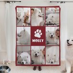 Coperta personalizzata Cute Paw 8 foto collage morbido con nome Sofa Decor Natale Compleanno regalo per gli amanti degli animali gatto cane
