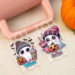 Personifierad söt spöke pumpa design tumbler namnbricka platta akryl lock topplock tillbehör för Stanley Party Favor Halloween present till barn