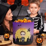 Personalized Vampire Witch Halloween Candy Basket with Name Trick or Treat Bucket Halloween Gift for Kids