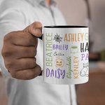 Mug 330ml Personnalisé avec 1-19 Noms Style Nuage de Mots Cadeau Halloween Anniversaire pour Famille Amis