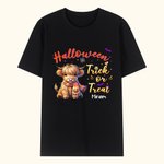 Personalized Cute Highland Cow Design Kids Adult T-Shirt with Name Halloween Birthday Gift for Family Friend