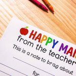 Personalised Happy Mail From The Teacher Name Notepad with Apple Design Teacher's Day Appreciation Stationery Accessory Gift for Teacher