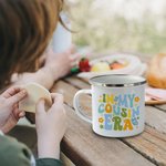 Personalized In My Cousin Era Animal Theme 11oz Enamel Mug with Year Reunion Birthday Camping Gift for Family Kids