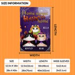 Personlig Home Sweet Haunted Home Cat Cosplay Trädgårdsflagga med 1-5 namn Halloween Yard Veranda Dekor Present till familj Kattälskare