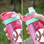Personalized Basketball Softball Baseball 16oz Water Bottle Tumbler with Name Birthday Game Day Gift for Kids