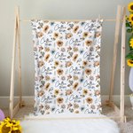 Personalised Sunflowers Warm Soft Throw Blanket with Name Birthday Baby Shower Gift for Girls Baby