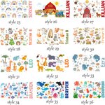 Gourde Multicolore Personnalisée de Nom et Motif Bouteille d'Eau avec Paille en Silicone pour Enfants Cadeau d'Anniversaire pour Garçons et Filles