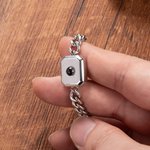 Bracelet Photo Projection Personnalisé avec I Love You en 100 Langues Cadeau d'Anniversaire pour Homme