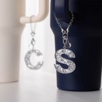 Personalised Glitter Letter Charm for Stanley Tumbler Water Bottle Accessories Birthday Gift for Women Girls
