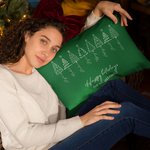 Linea personalizzata dell'albero di Natale, copricuscino con 1-8 nomi e testo Festival Home Decor Regalo di Natale per la famiglia