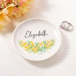 Personalizada Nacimiento Flor Cluster Baratija de cerámica Joyería Plato con Nombre Estética Decoración para el Hogar Cumpleaños Boda Dama de honor Re