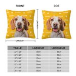 Housse de Coussin Personnalisée avec Photo et Nom Animaux Décoration de Canapé Cadeau Anniversaire pour Amoureux d'Animal de Compagnie