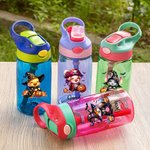 Personalized Cute Pumpkin Animal 16oz Water Bottle Name with Straw and Spill-Proof Lid Birthday Halloween Gift for Boys Girls