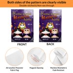 Personlig Home Sweet Haunted Home Cat Cosplay Trädgårdsflagga med 1-5 namn Halloween Yard Veranda Dekor Present till familj Kattälskare