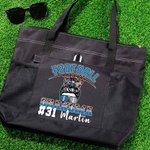 Personalised Multicolor Football Grandma Large Tote Bag with Name and Number Birthday Gift for Sports Lover Grandma