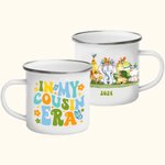 Personalized In My Cousin Era Animal Theme 11oz Enamel Mug with Year Reunion Birthday Camping Gift for Family Kids