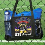 Personalized Multicolour Softball Mom Durable Zippered Mesh Tote Bag with Name and Number Birthday Sport Gift for Women