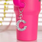 Personalised Glitter Letter Charm for Stanley Tumbler Water Bottle Accessories Birthday Gift for Women Girls