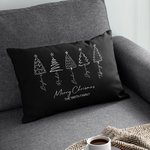 Linea personalizzata dell'albero di Natale, copricuscino con 1-8 nomi e testo Festival Home Decor Regalo di Natale per la famiglia