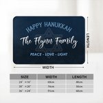 Personalisierte Happy Hanukkah Davidstern Anti-Rutsch-Türmatte mit Text jüdisches Fest Party Home Decor Geschenk für Familie Freund