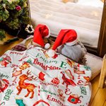 Coperta di Natale personalizzata con nome di Babbo Natale, renna e pupazzo di neve, decorazione domestica, regalo di Natale per bambini, amici e famig