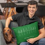 Linea personalizzata dell'albero di Natale, copricuscino con 1-8 nomi e testo Festival Home Decor Regalo di Natale per la famiglia