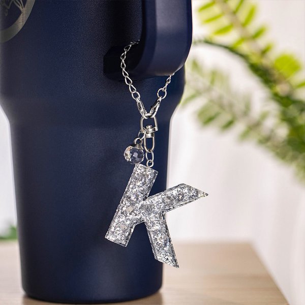 Personalised Glitter Letter Charm for Stanley Tumbler Water Bottle Accessories Birthday Gift for Women Girls