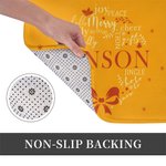 Paillasson Antidérapant Multicolore Personnalisé avec Nom de Famille Vœux Joyeux en Couronne de Gui Décoration d'Intérieur Cadeau Noël pour la Famille
