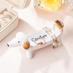Personalized Funny Dachshund Dog Ceramic Trinket Ring Jewelry Holder with Name Birthday Wedding Bridal Shower Gift for Dachshund Lovers