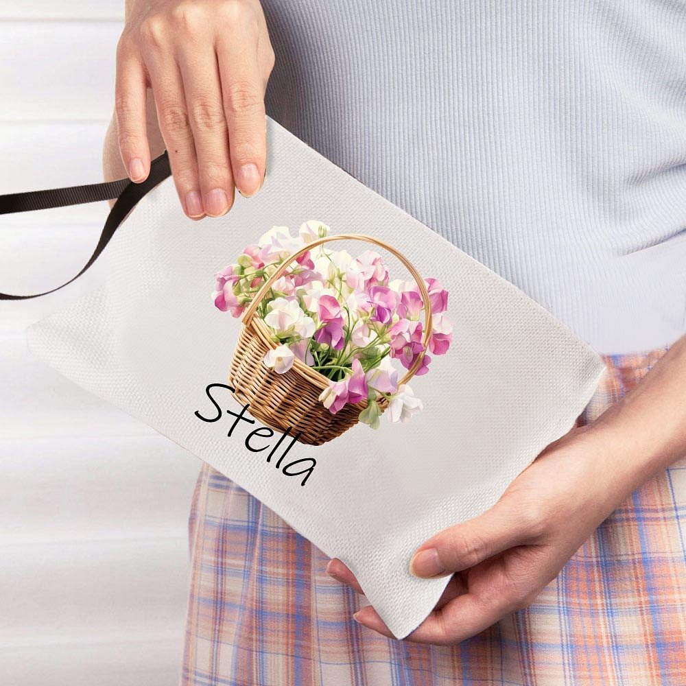 Trousse de maquillage personnalisée avec dragonne Cadeau d'anniversaire pour femme