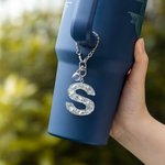 Personalised Glitter Letter Charm for Stanley Tumbler Water Bottle Accessories Birthday Gift for Women Girls