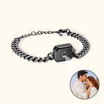 Bracelet Photo Projection Personnalisé avec I Love You en 100 Langues Cadeau d'Anniversaire pour Homme