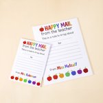 Personalised Happy Mail From The Teacher Name Notepad with Apple Design Teacher's Day Appreciation Stationery Accessory Gift for Teacher